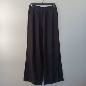 Abercrombie & Fitch Linen Blend Wide Leg Pants Size Small Black Womens Pull On